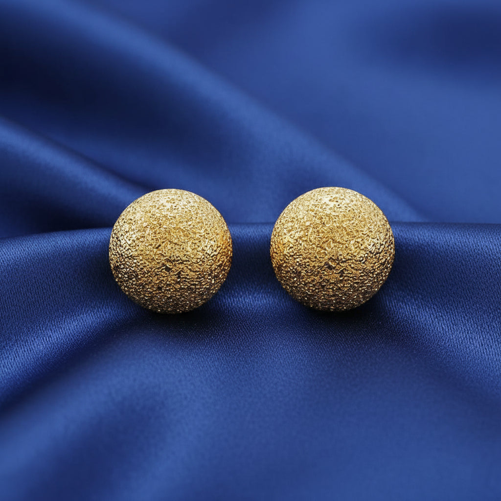 14K Yellow Stardust Ball Earrings