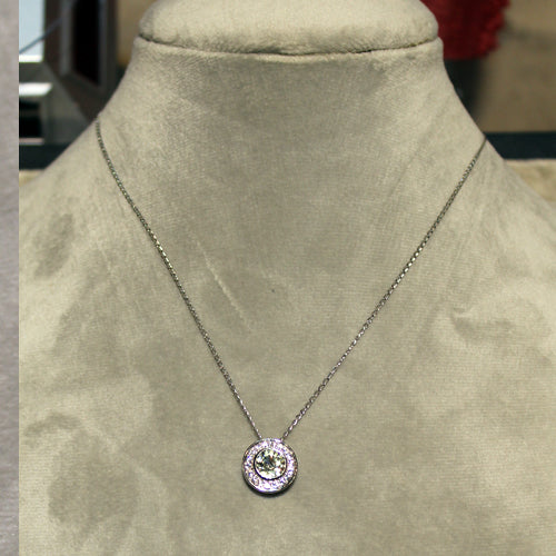 14k White Gold Champaign Sapphire Pendant