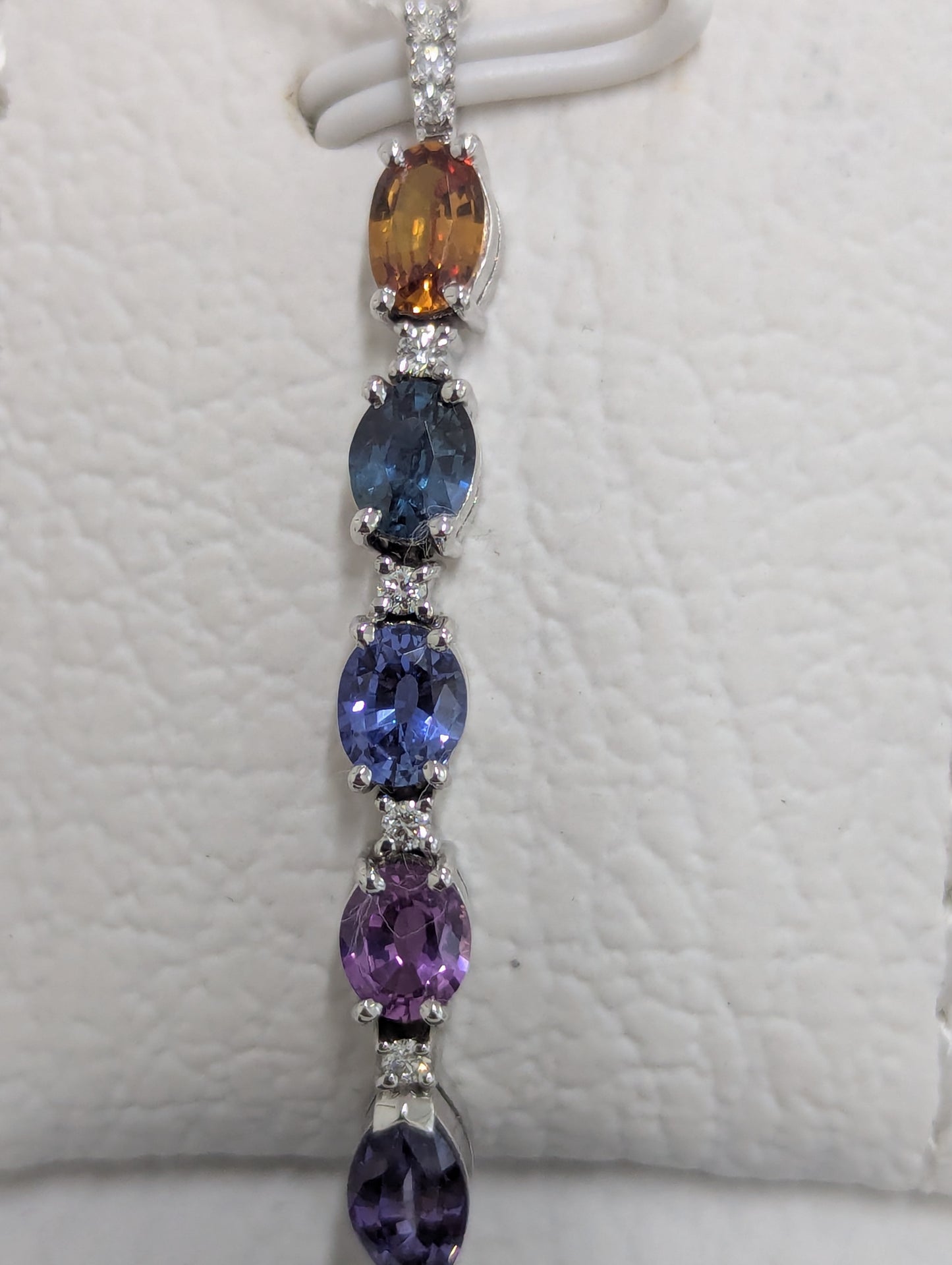 18k White Gold Bracelet – A Stunning Fusion Of Multicolor Sapphires And Natural Diamonds