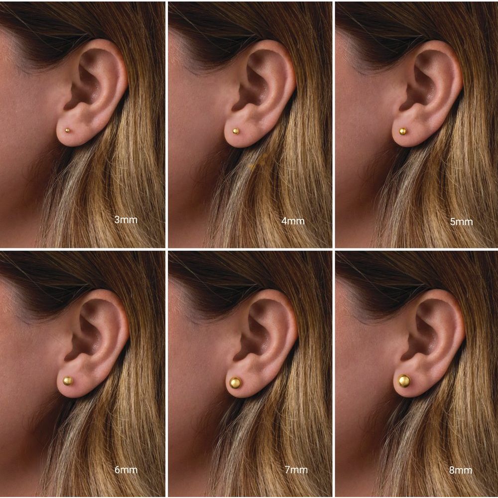 14K Yellow Ball Earrings