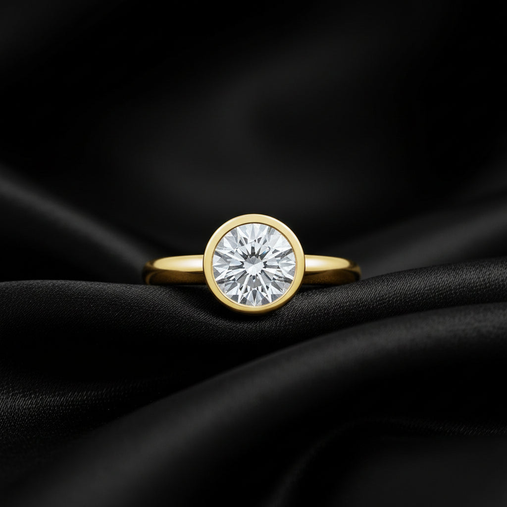14K Yellow Gold Diamond Engagement Ring (0.07 CTW)