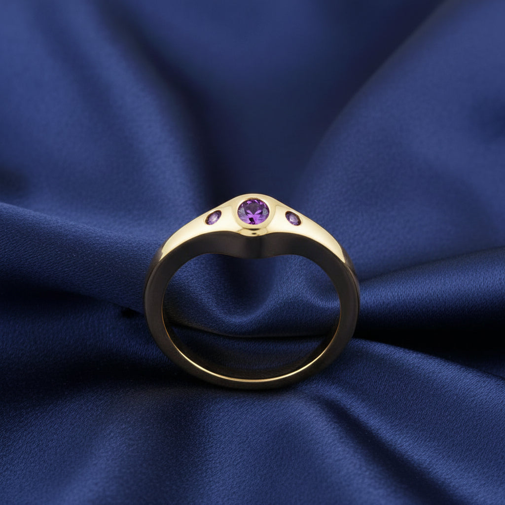 14K Yellow Natural Pink Tourmaline Ring