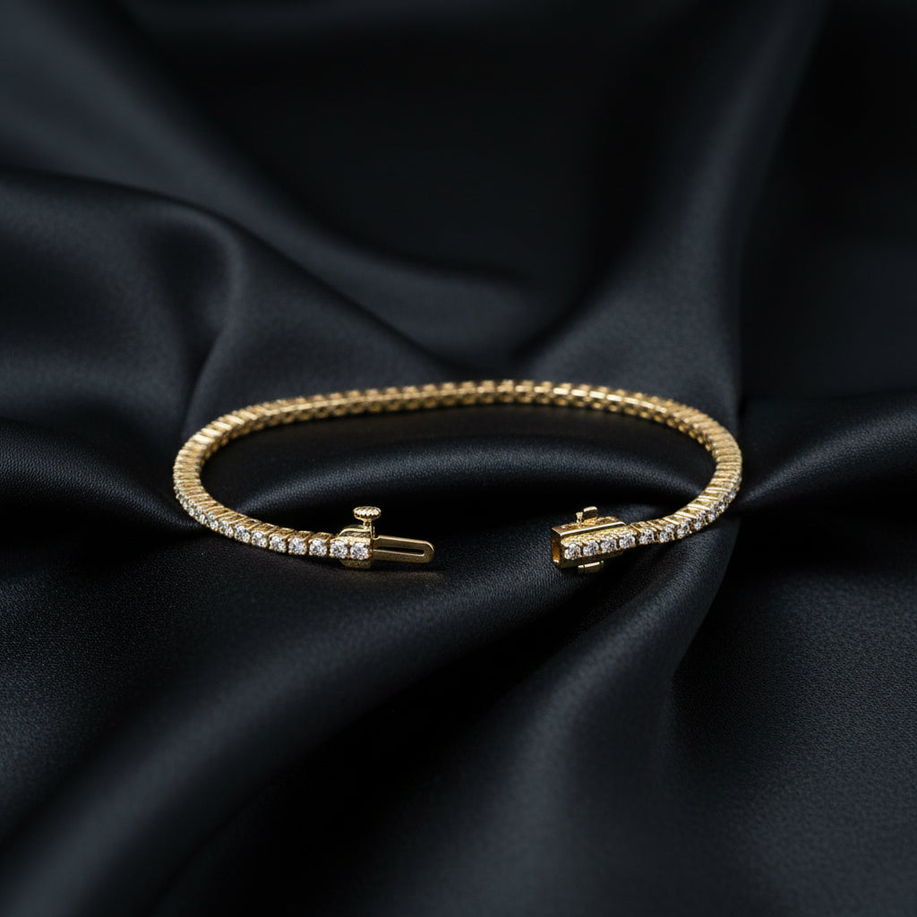 14K Yellow Gold 2 CTW Lab-Grown Diamond Line 7" Bracelet