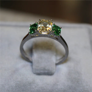 18k White Gold Yellow Sapphire Ring