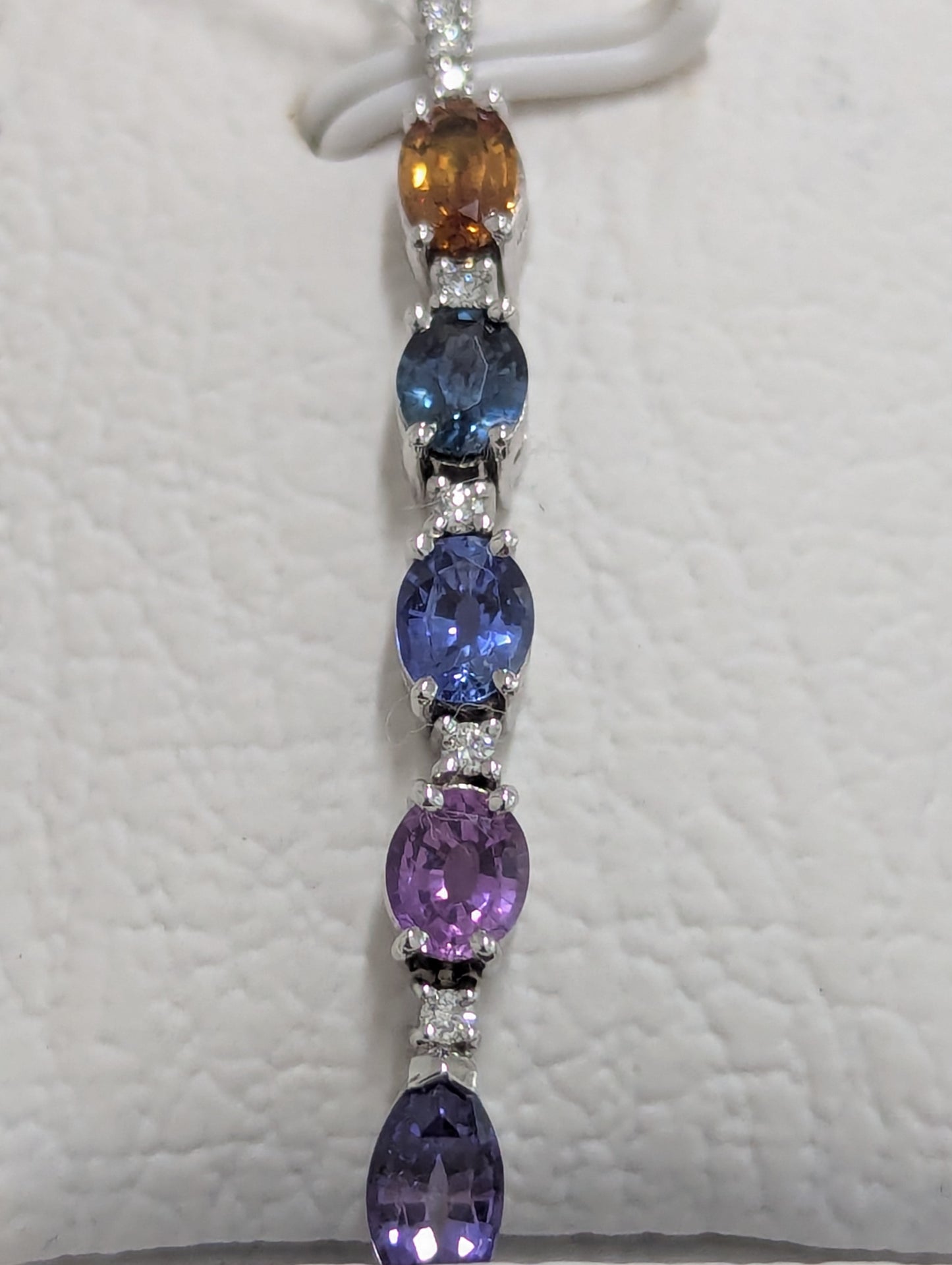 18k White Gold Bracelet – A Stunning Fusion Of Multicolor Sapphires And Natural Diamonds