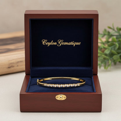 10K Yellow  Round Hinged Bangle