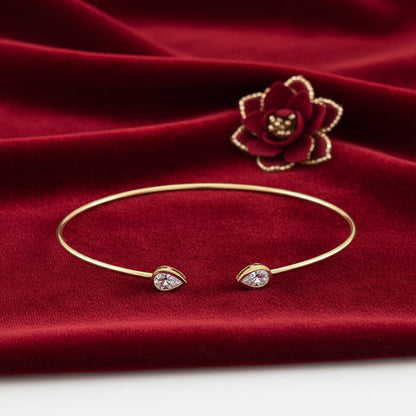 14K Yellow Diamond Bangle Bracelet