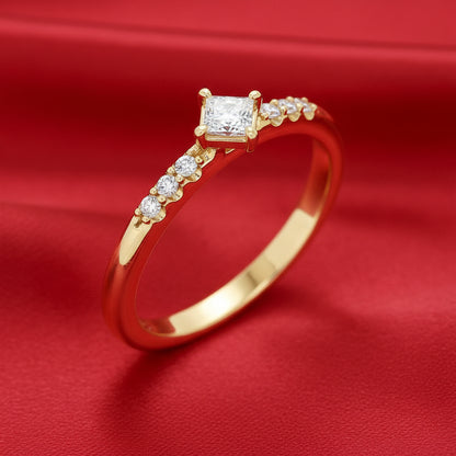 14K Yellow  Diamond Stackable Ring