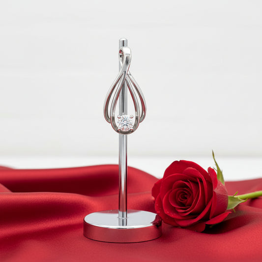 14K White  Diamond Teardrop Pendant