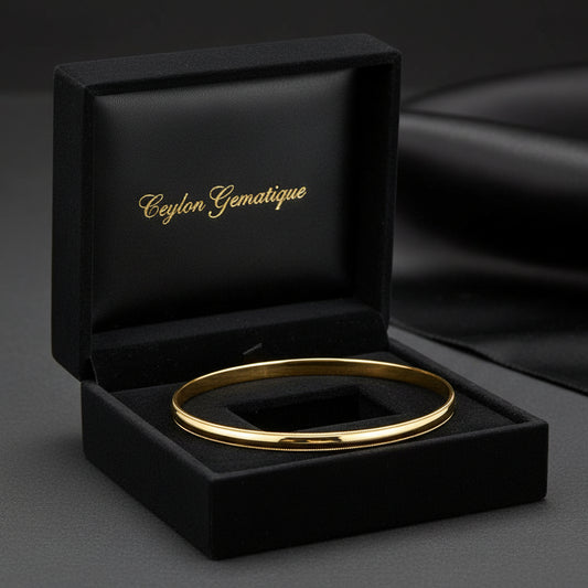 14K Yellow Milgrain Edge Bangle