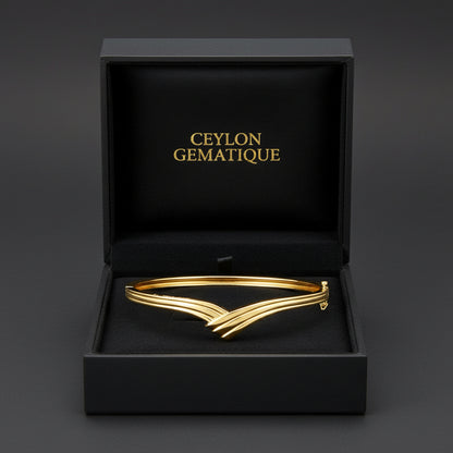 10K Yellow Hinged Bangle
