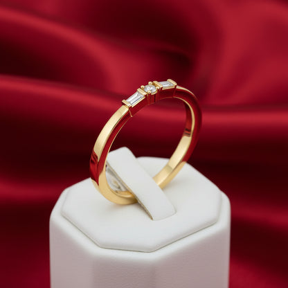 14K Yellow Diamond Stackable Ring