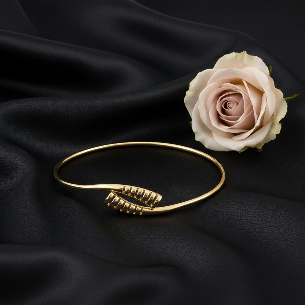 14K Yellow  Bypass Bangle