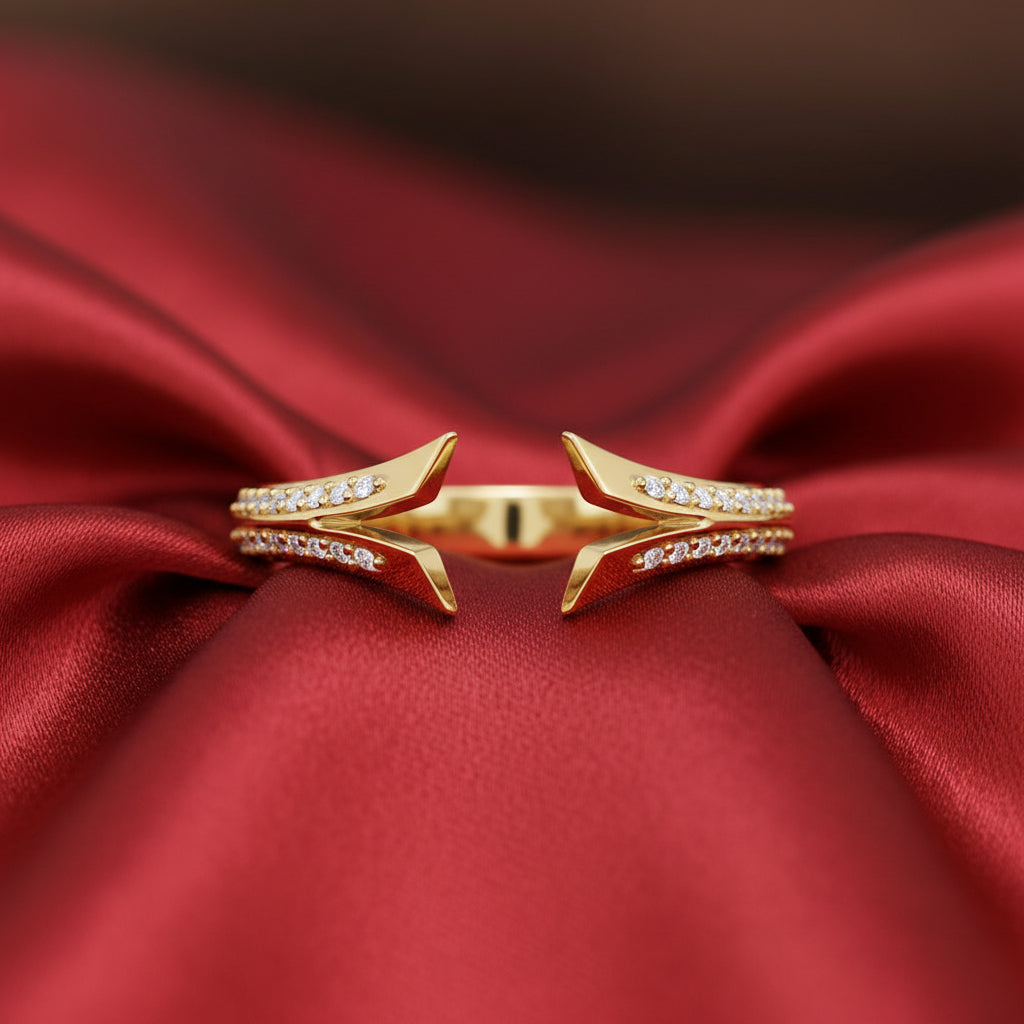 14K Yellow Diamond Split Open Shank