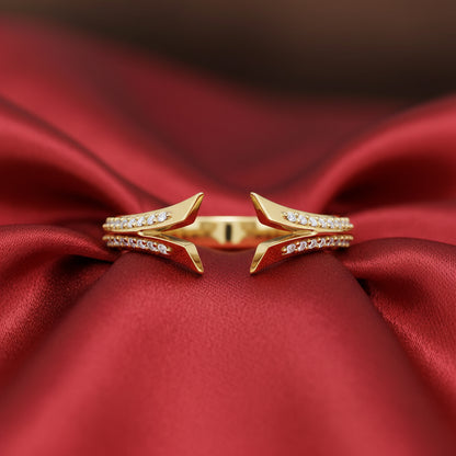 14K Yellow Diamond Split Open Shank