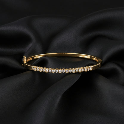 10K Yellow  Round Hinged Bangle