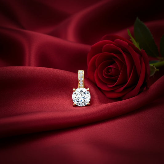 14K Yellow  Diamond Pendant