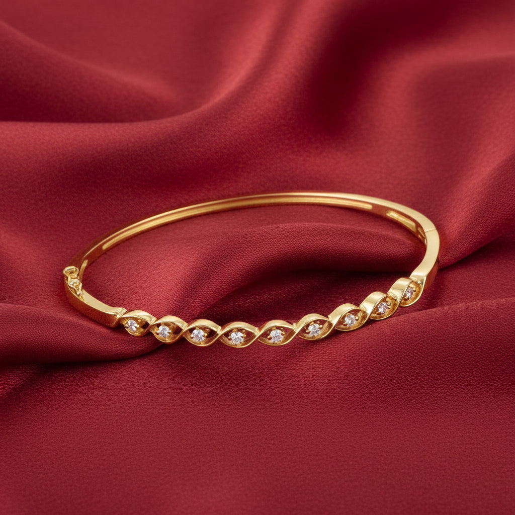 10K Yellow  Hinged Bangle