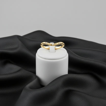 14K Yellow Diamond Contour ring