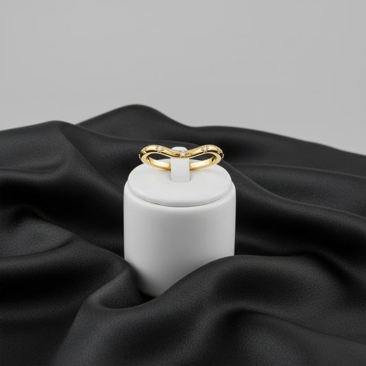14K Yellow Diamond Contour ring