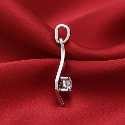 14K White  Diamond Pendant