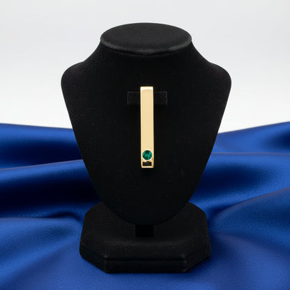 14K Yellow  Emerald Family Engravable Bar Pendant
