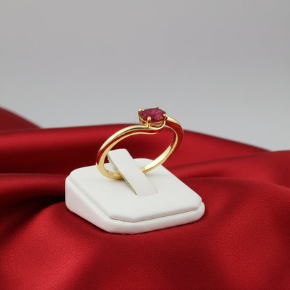 14K Yellow  Ruby Ring