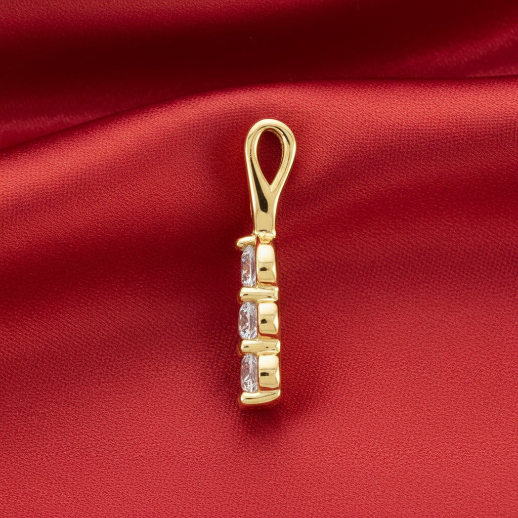14K Yellow  Diamond Three-Stone Pendant