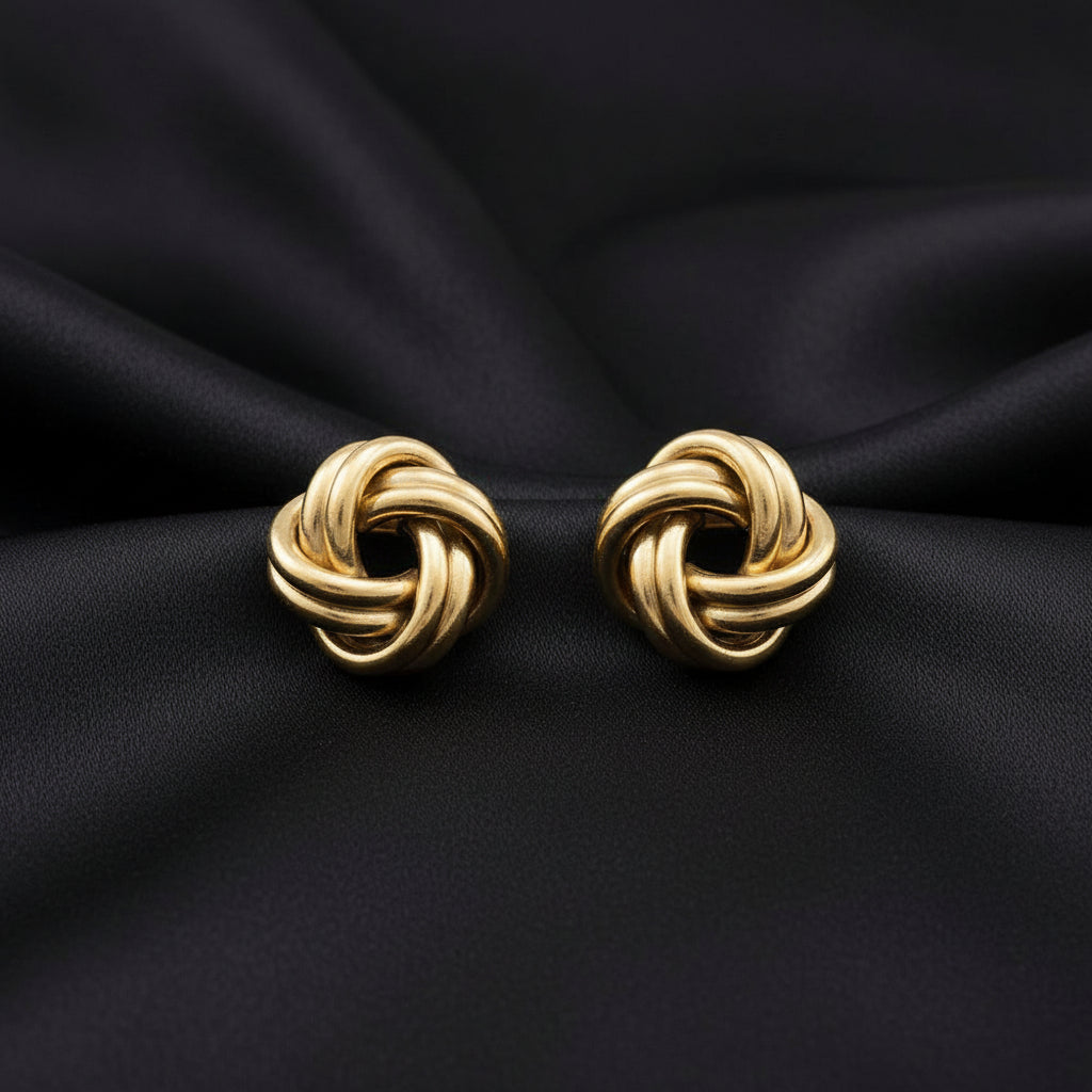 14K Yellow Knot Earrings