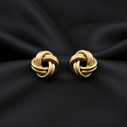 14K Yellow Knot Earrings