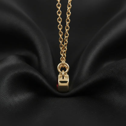 14K Yellow  Mozambique Garnet & Diamond 18" Necklace