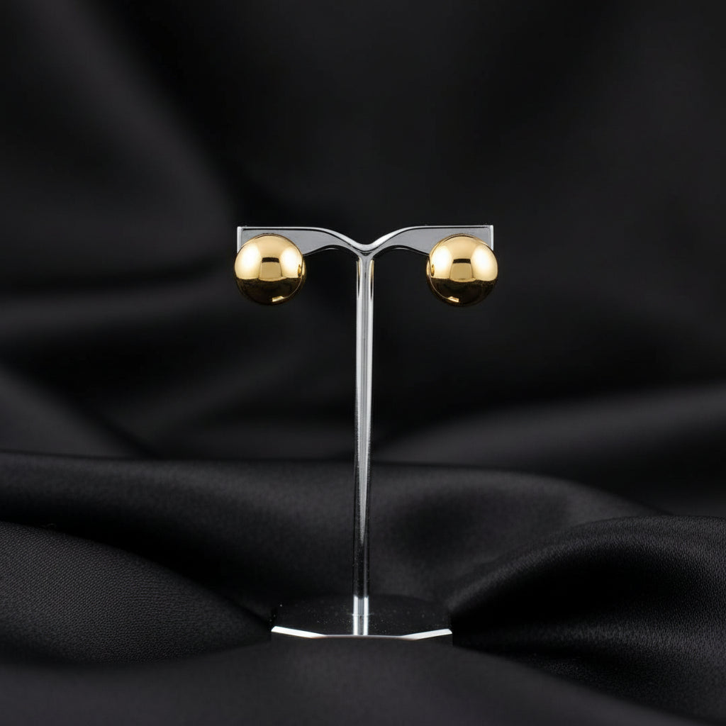 14K Yellow Ball Earrings