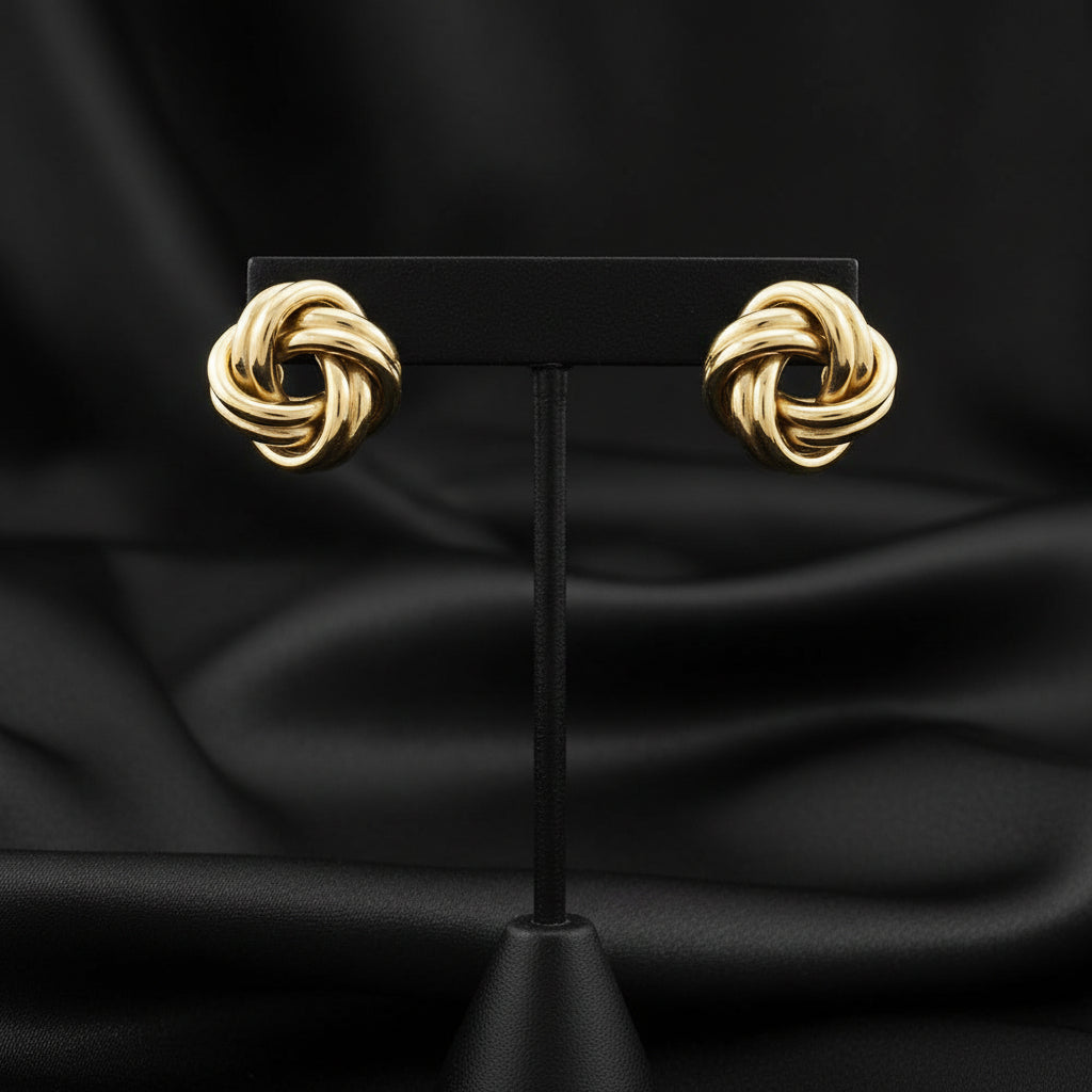 14K Yellow Knot Earrings