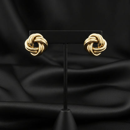14K Yellow Knot Earrings