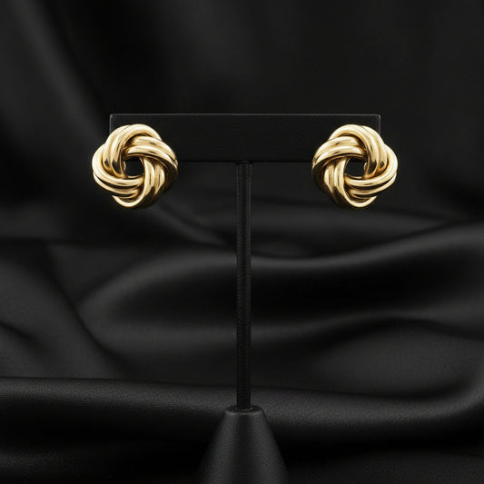 14K Yellow Knot Earrings