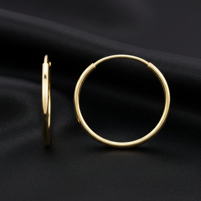 14K Yellow Endless Tube  Hoop Earring
