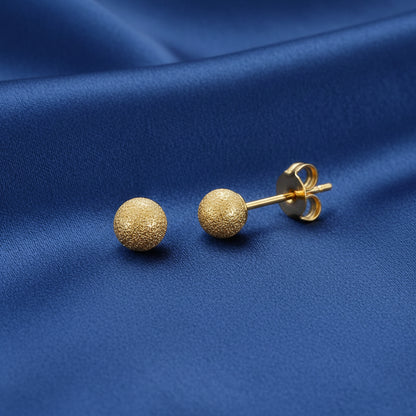 14K Yellow Stardust Ball Earrings