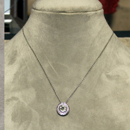 14k White Gold Champaign Sapphire Pendant