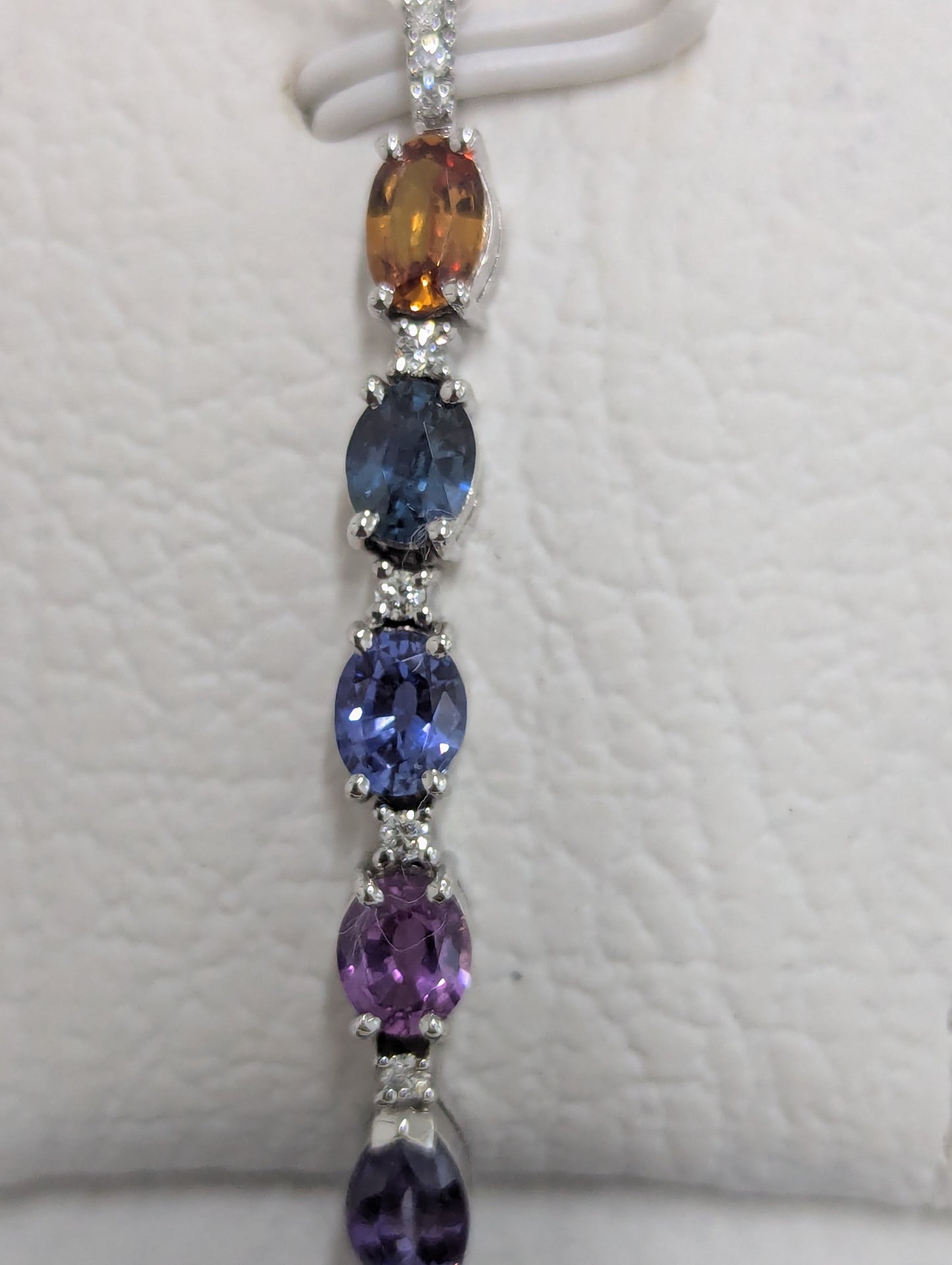 18k White Gold Bracelet – A Stunning Fusion Of Multicolor Sapphires And Natural Diamonds