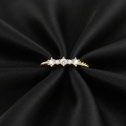 14K Yellow Diamond Rope Anniversary ring