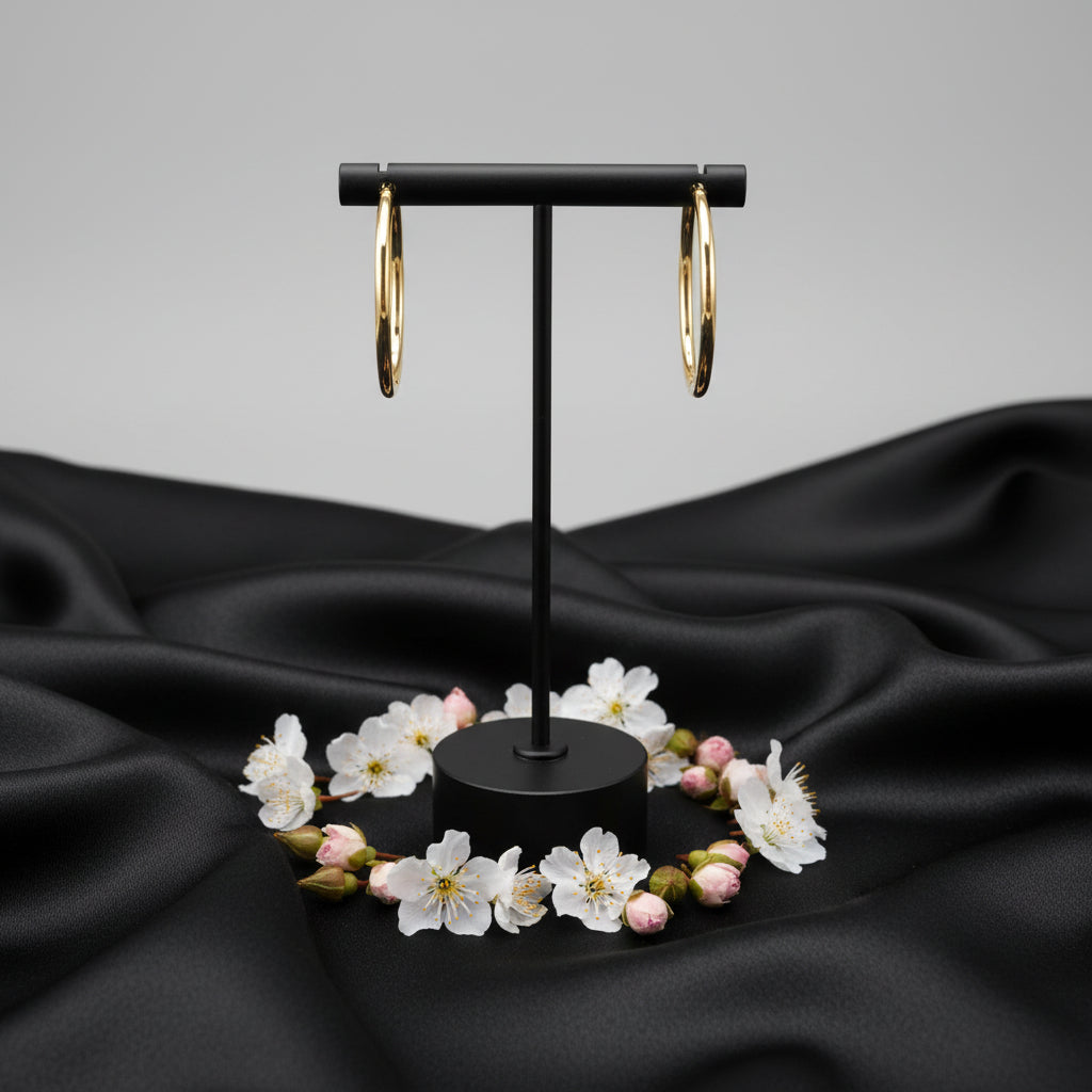 14K Yellow Endless Tube  Hoop Earring