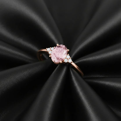 14K Rose Gold Pink Morganite &   Diamond Ring