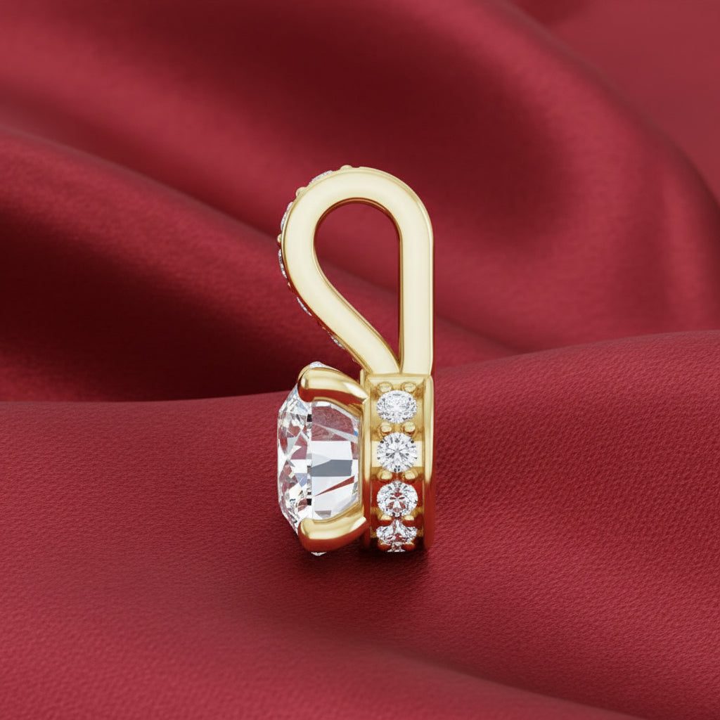 14K Yellow  Diamond Pendant