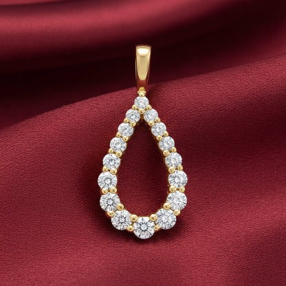 14K Yellow  Diamond Pendant