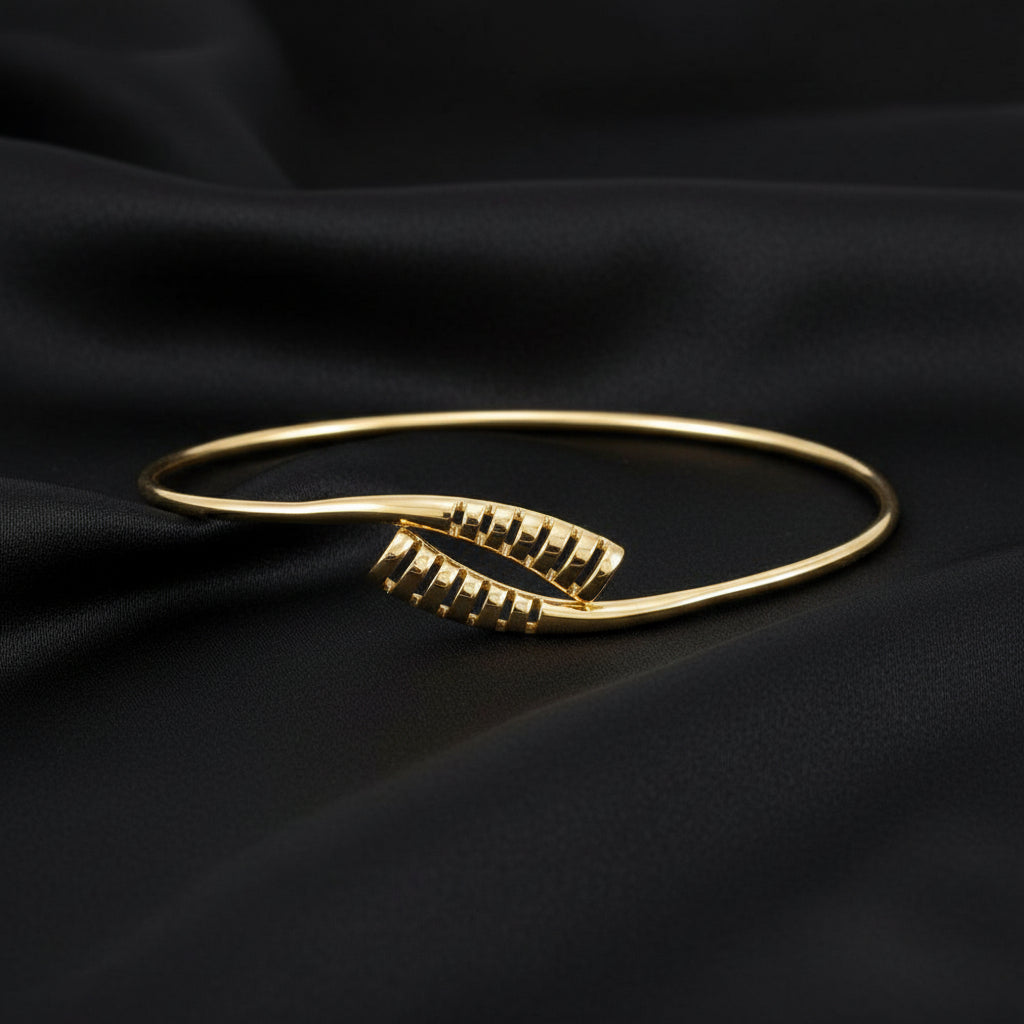 14K Yellow  Bypass Bangle