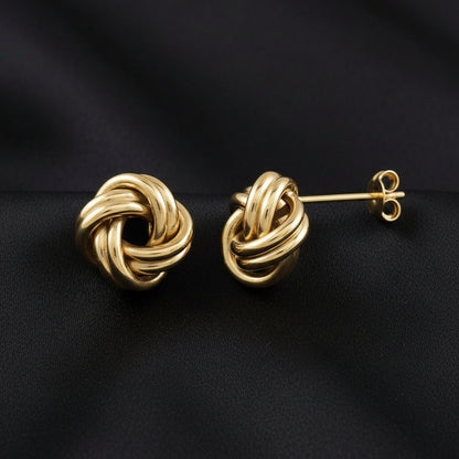 14K Yellow Knot Earrings