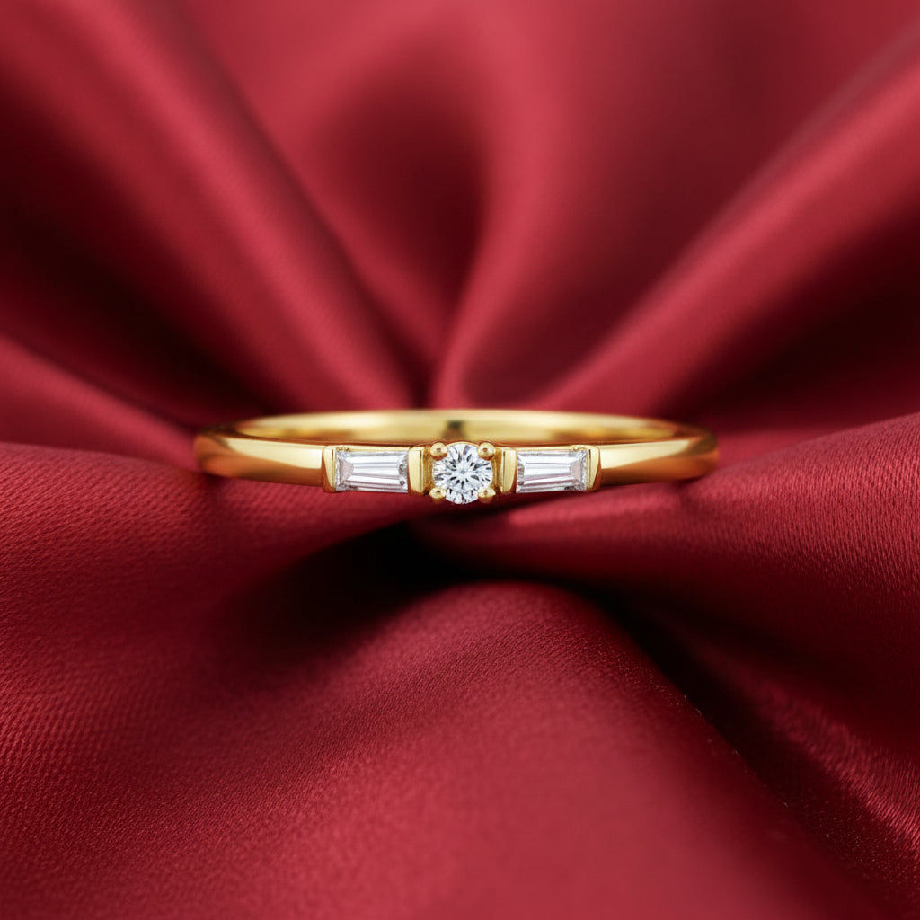 14K Yellow Diamond Stackable Ring