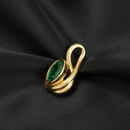 14K Yellow  Emerald Pendant