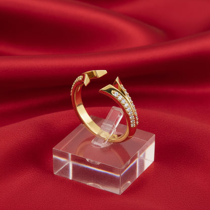 14K Yellow Diamond Split Open Shank
