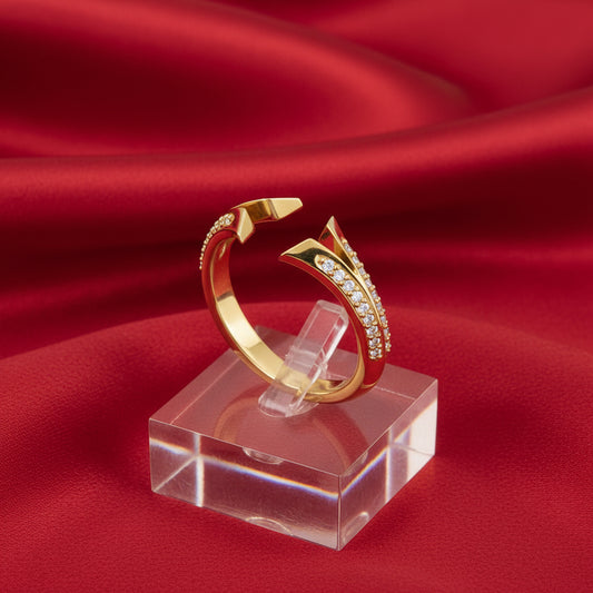 14K Yellow Diamond Split Open Shank